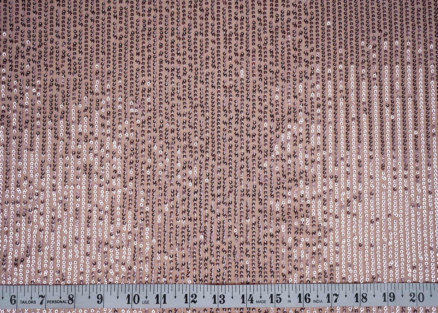 (Pre-Cut 2.4 MTR)Pink Lycra net Fabric With Abstract Sequins work 18280