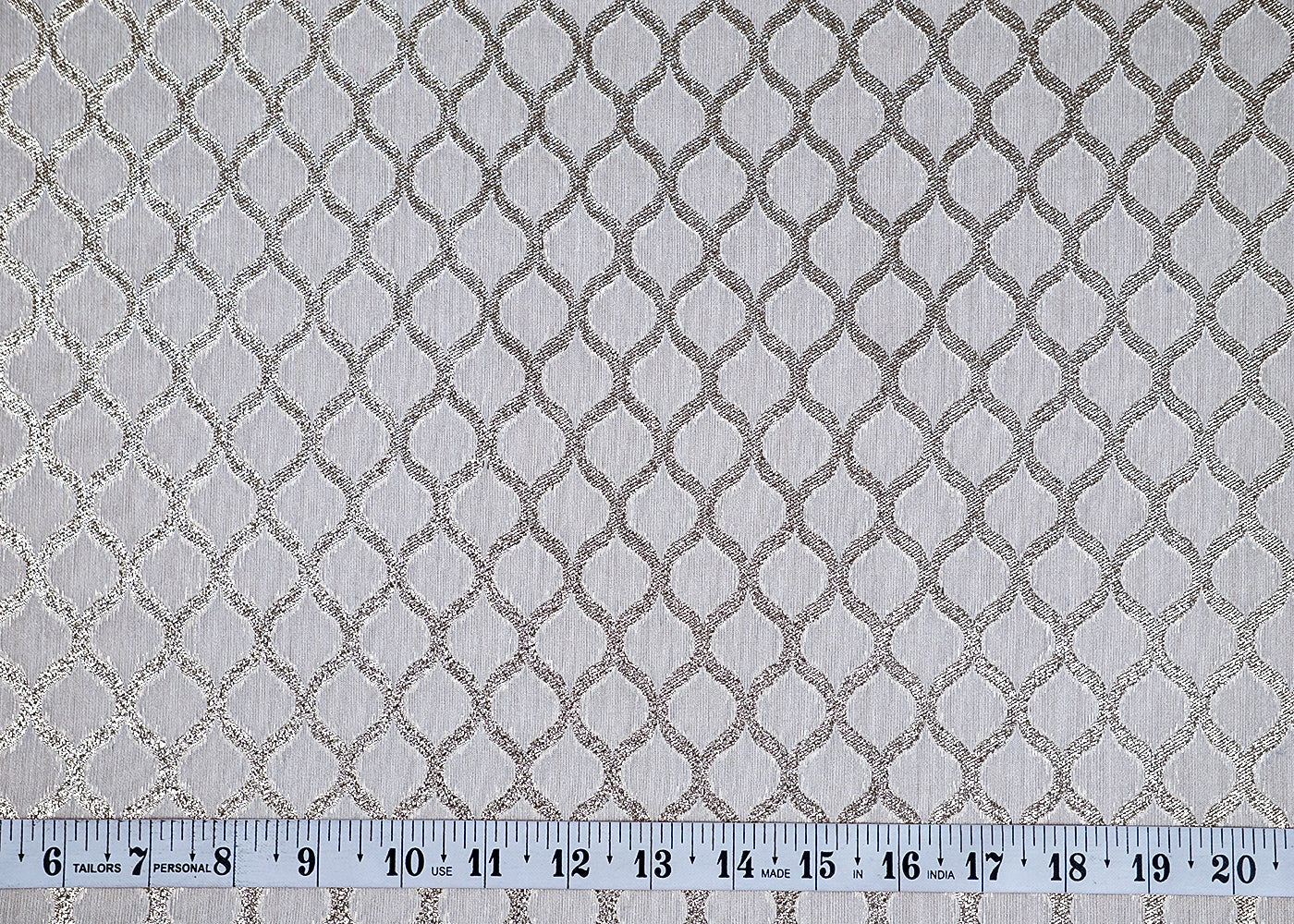 (Pre-Cut 2.7 MTR) Off White Chanderi Fabric With All Over Golden Zari Handloom 18488