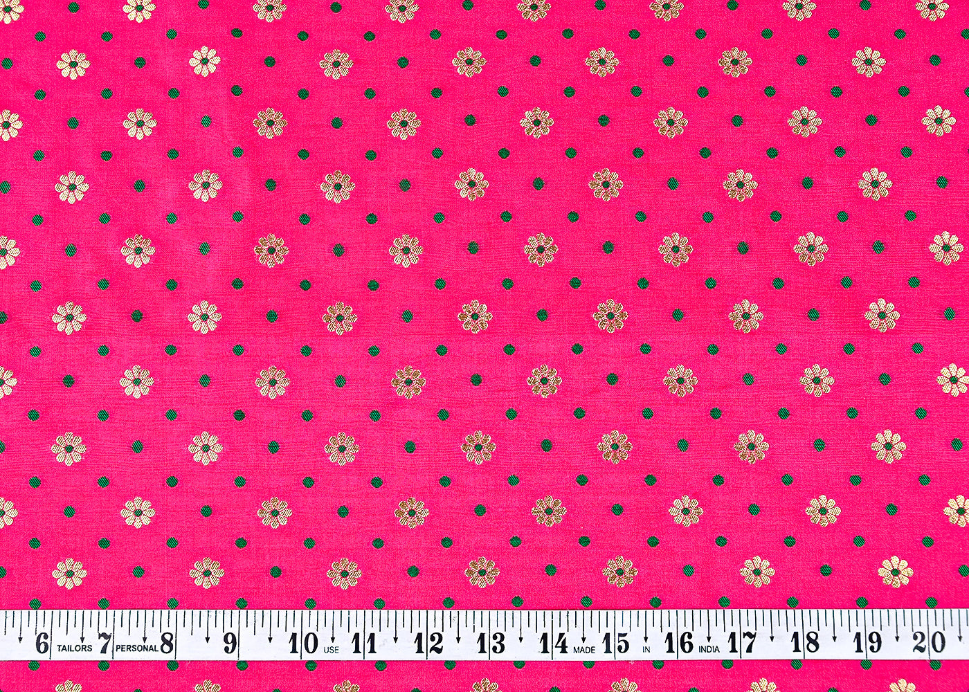 (Pre-Cut 2.7 MTR) Pink Banarasi Brocade Fabric With All Over Thread And Zari Handloom 18765