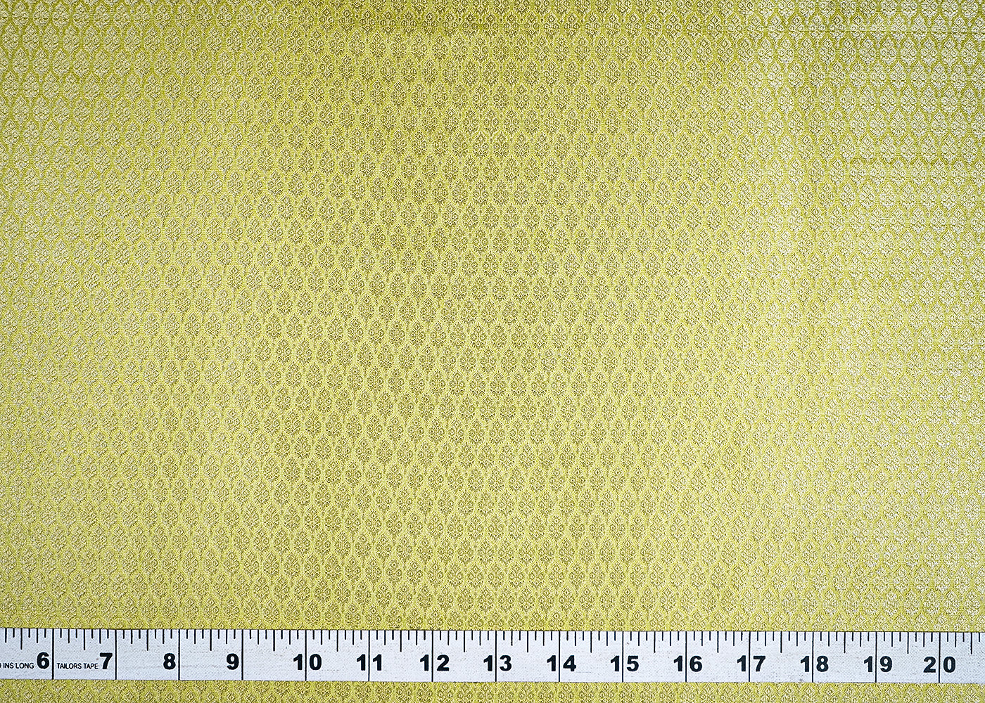 (Pre-Cut 2.3 MTR) Pista Green Banarasi Brocade Fabric With All Over Golden Zari Handloom 18788