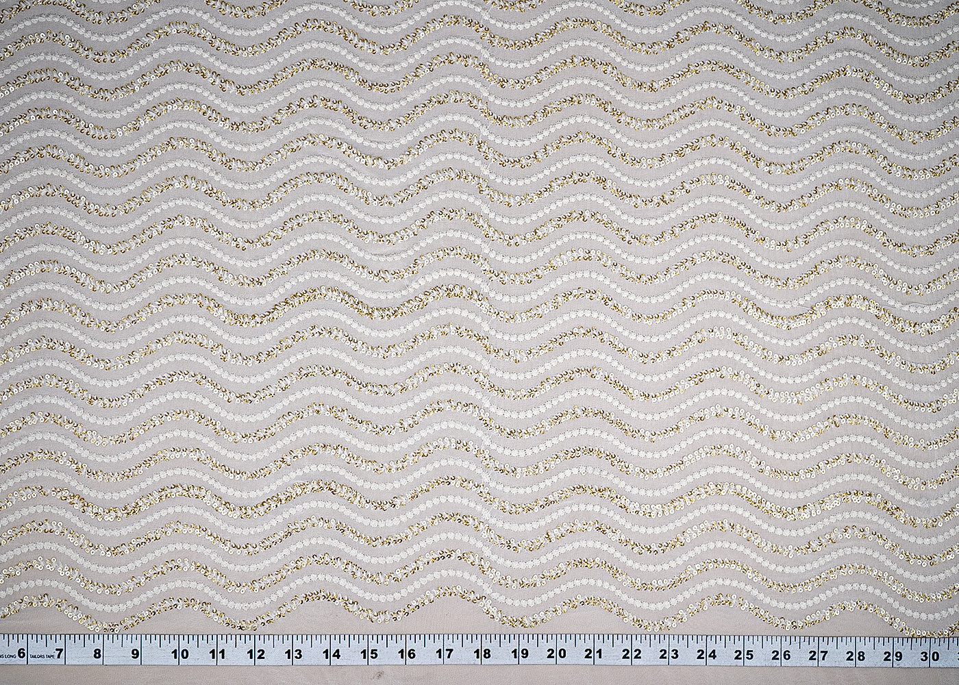 (Pre-Cut-2.2-MTR)-White-Georgette-Fabric-With-All-Over-Sequins-And-Thread-Work-18916-measurment-view