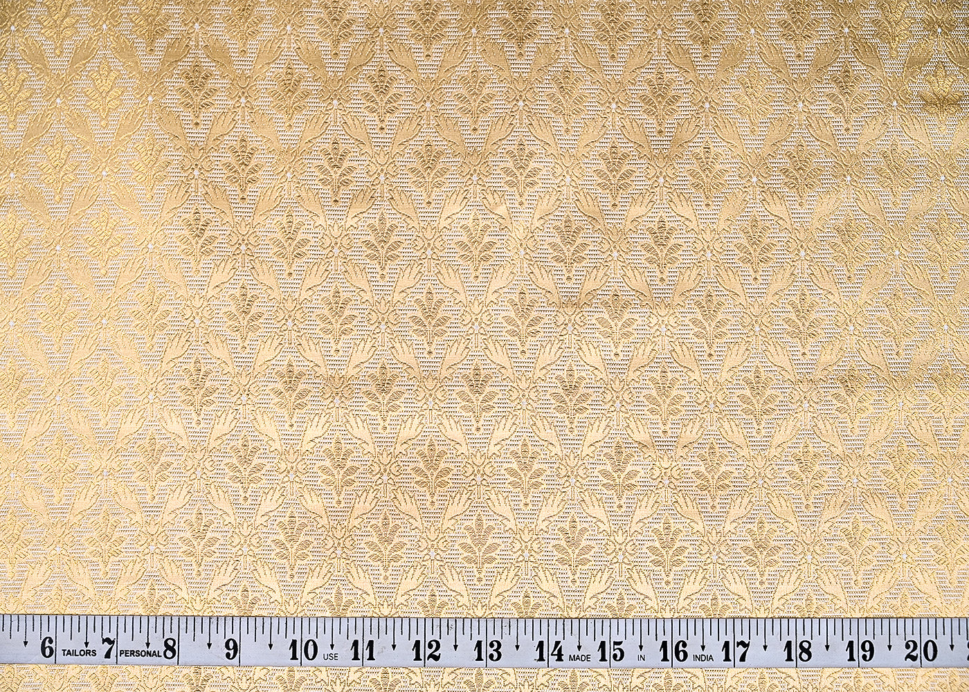(Pre-Cut-1.5-MTR)-Golden-Satin-Fabric-With-All-Over-Zari-Handloom-18954-measurement-view