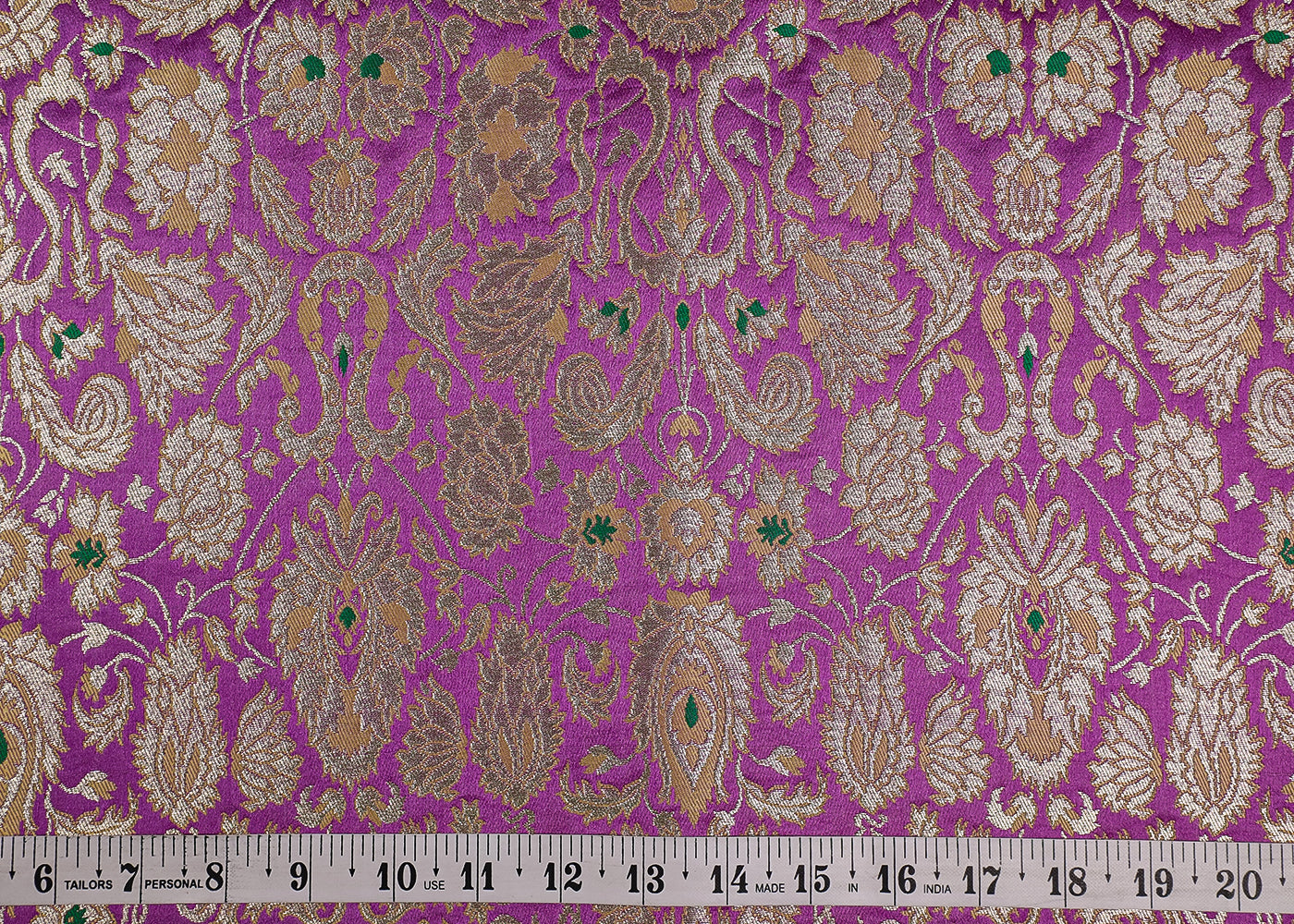 Light Purple Banarasi Brocade Fabric With All Over Thread And Golden Zari Handloom 19265