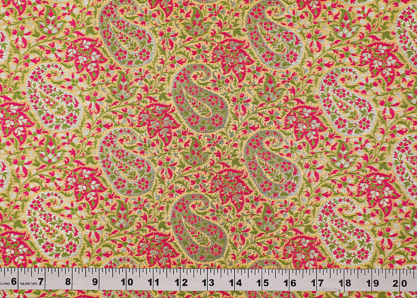 Cream Banarasi Brocade Fabric With All Over Thread And Golden Zari Handloom 19275