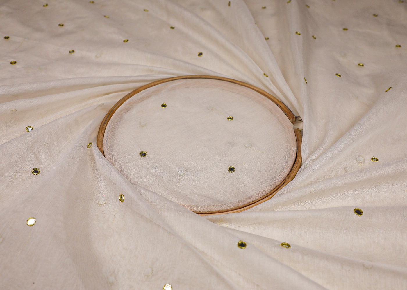 Sanjeeda Shaikh Inspired Edition | White Embroidered Chanderi Unstitched Fabric 19285