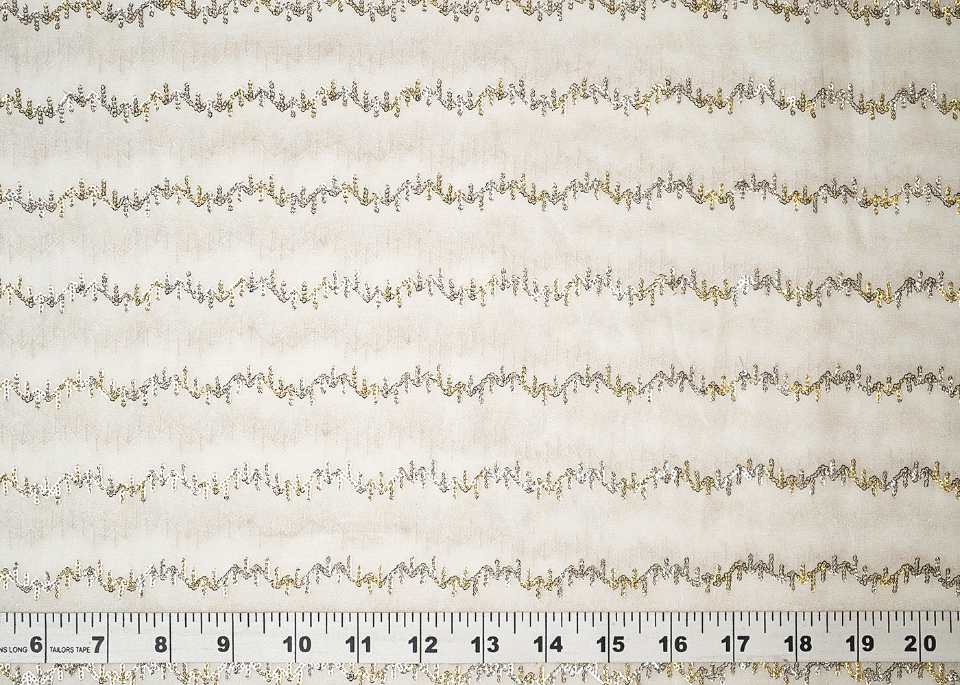 The Noor - White Georgette Fabric With Thread And Sequins Work | 19330