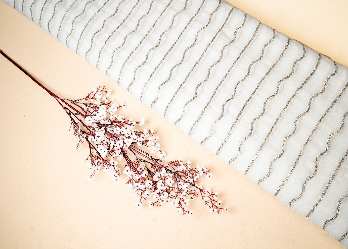 The Noor - White Georgette Fabric With Enduring Sequins Work | 19331