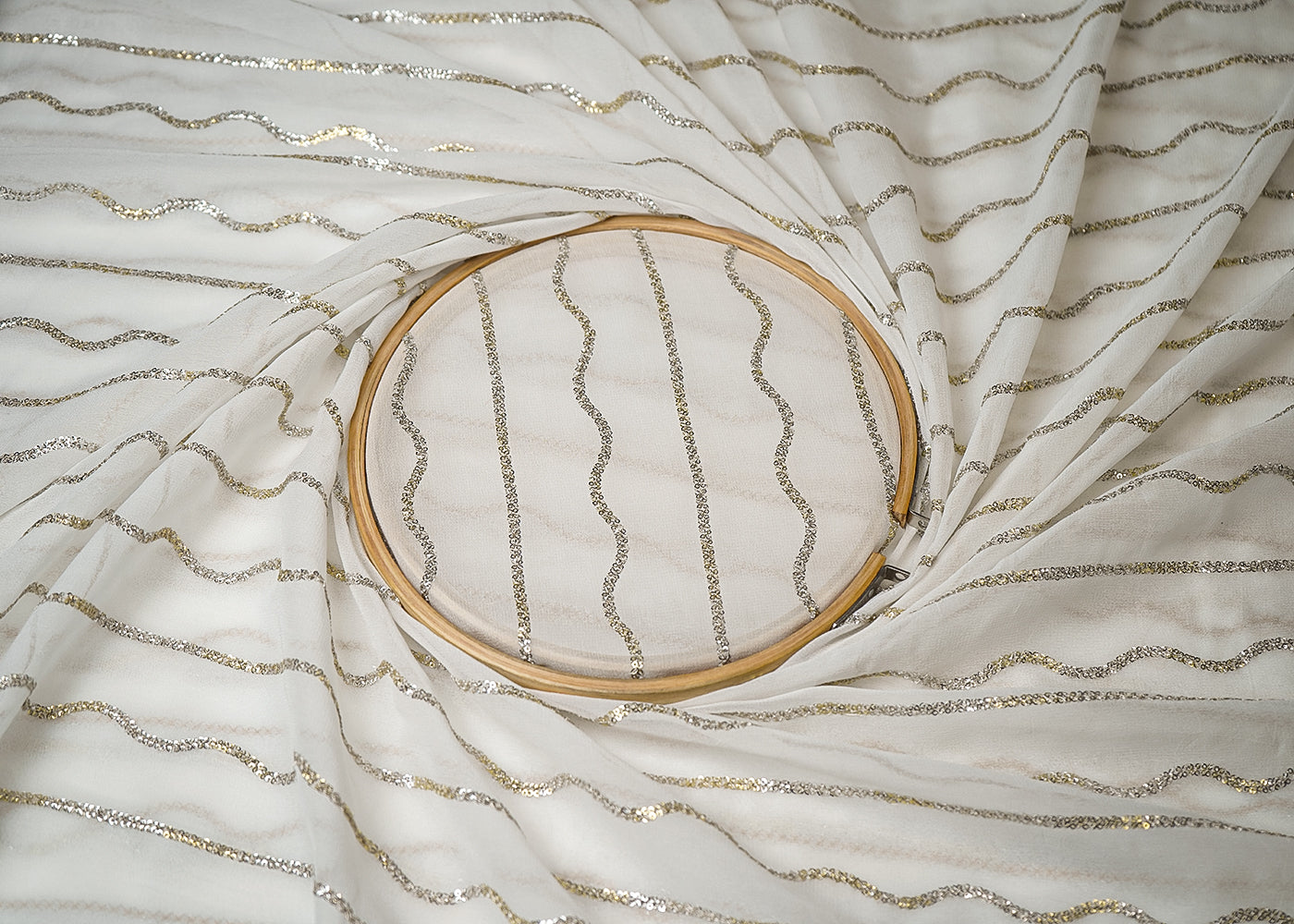 The Noor - White Georgette Fabric With Enduring Sequins Work | 19331