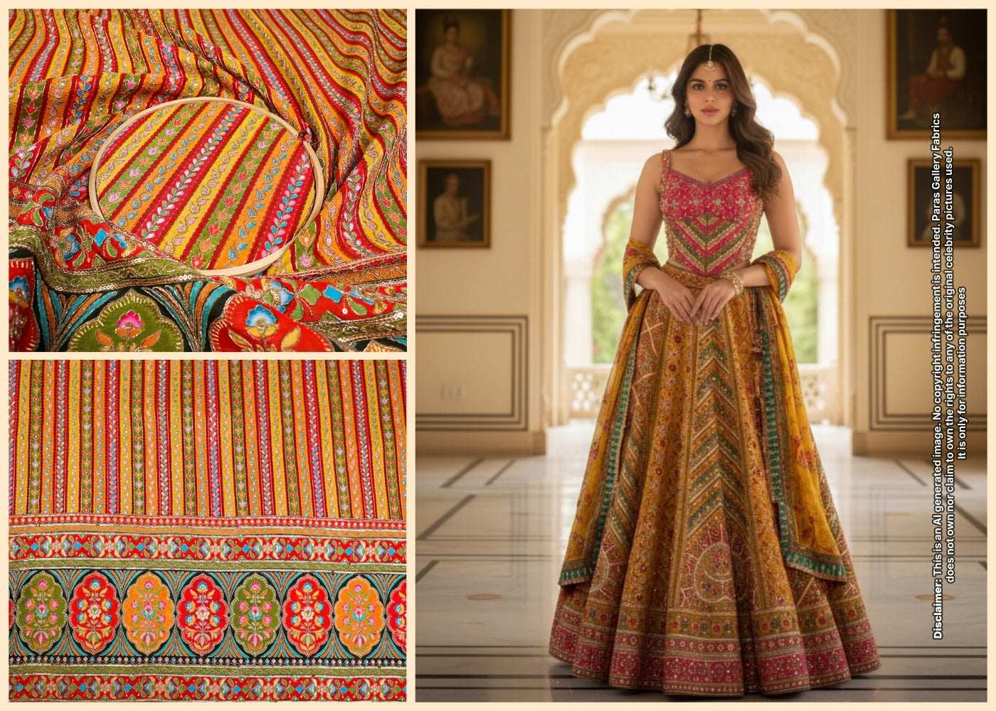 Suhana Khan Inspired Edition | Red Embroidered Crepe Unstitched Fabric 19349