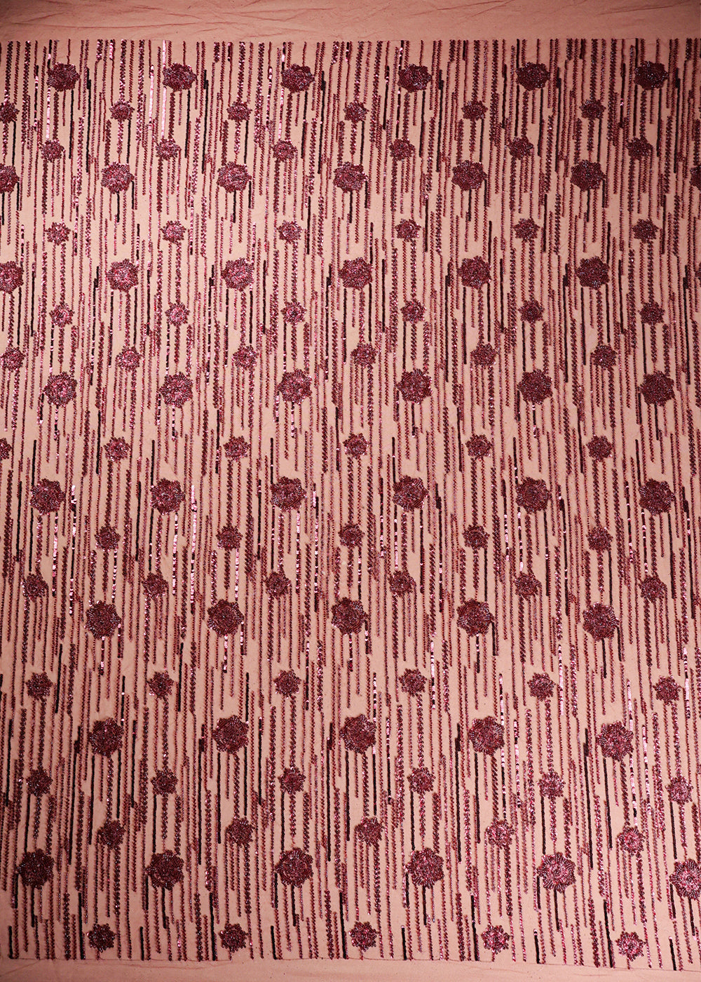 Maroon Imported Net Fabric With All Over Bead And Sequins Work 19358