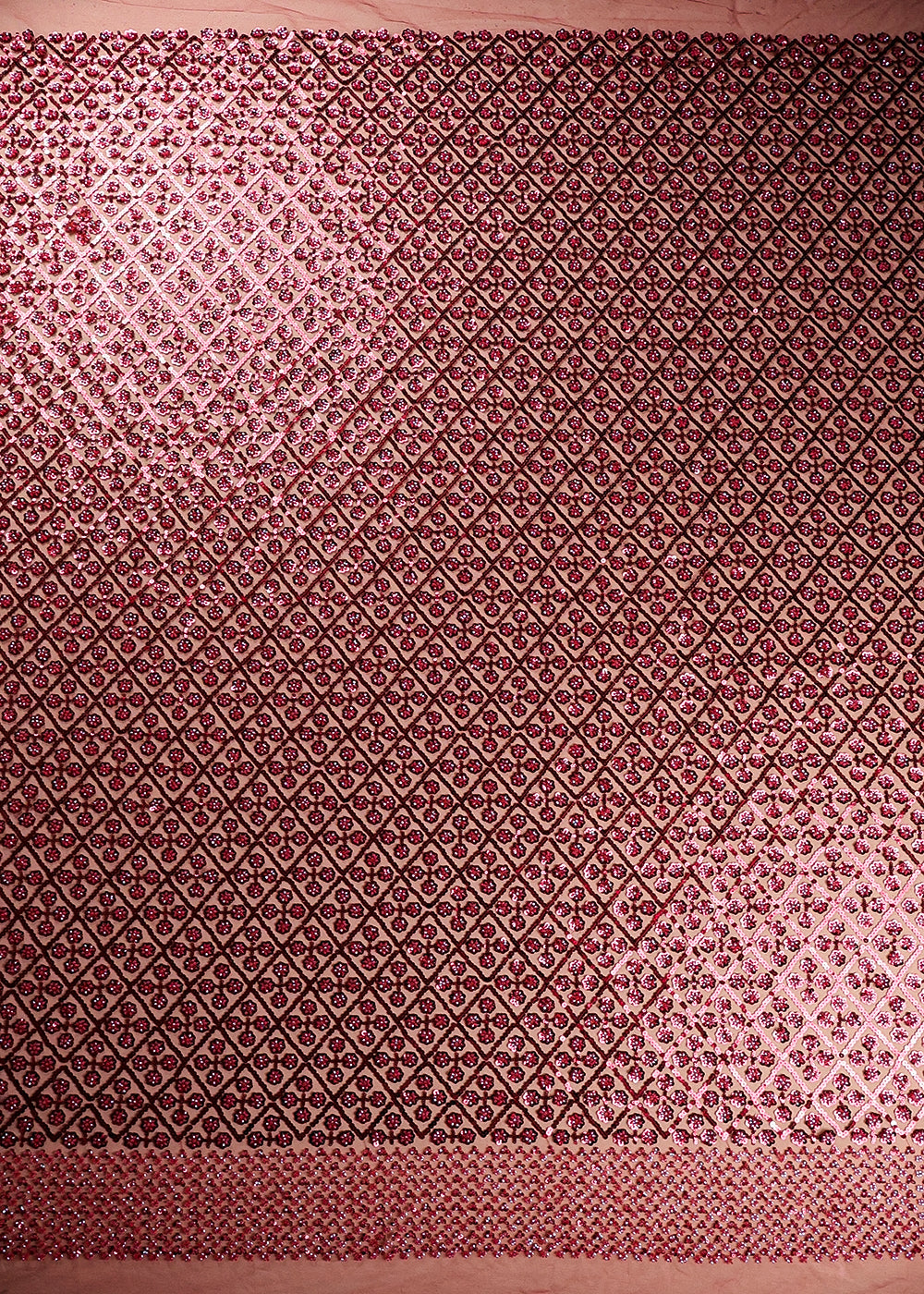 Maroon Imported Net Fabric With All Over Sequins And Bead Work 19399