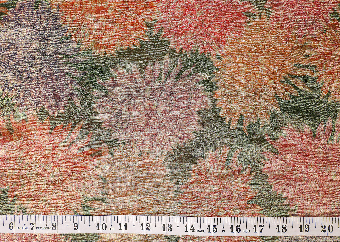 Green Tissue Fabric With All Over Floral Print 19404