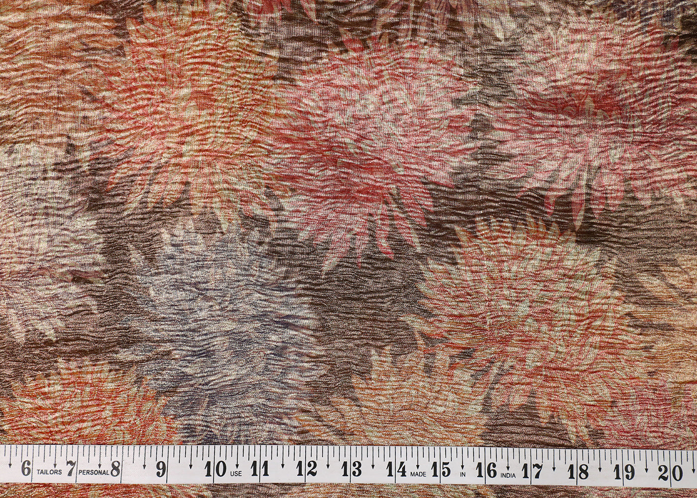 Brown Tissue Fabric With All Over Floral Print 19406