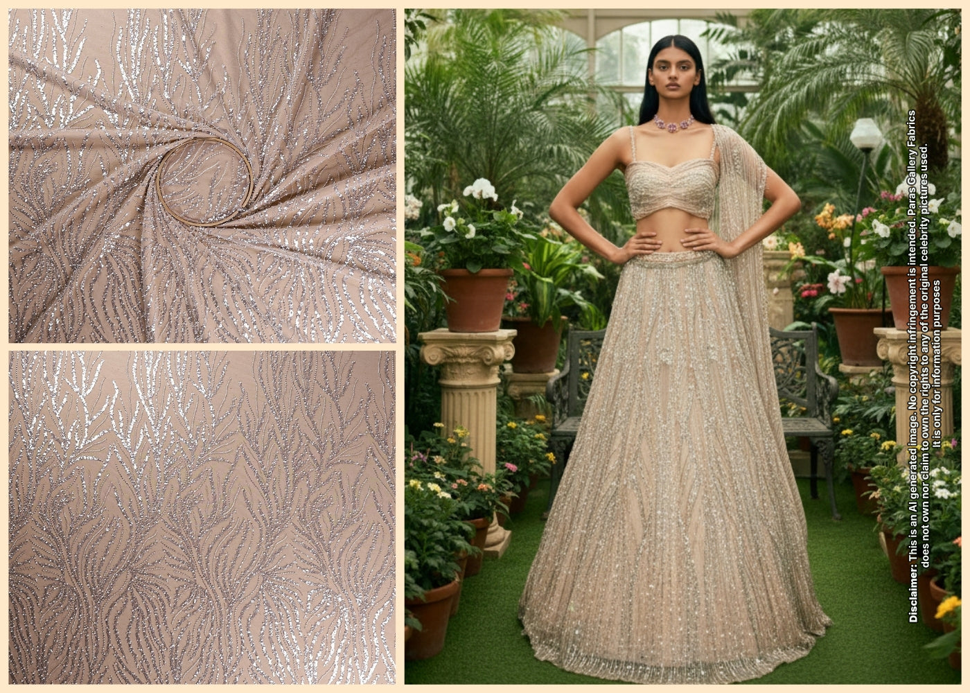 ITRH Inspired Edition | White Embroidered Imported Net Unstitched Fabric 19428