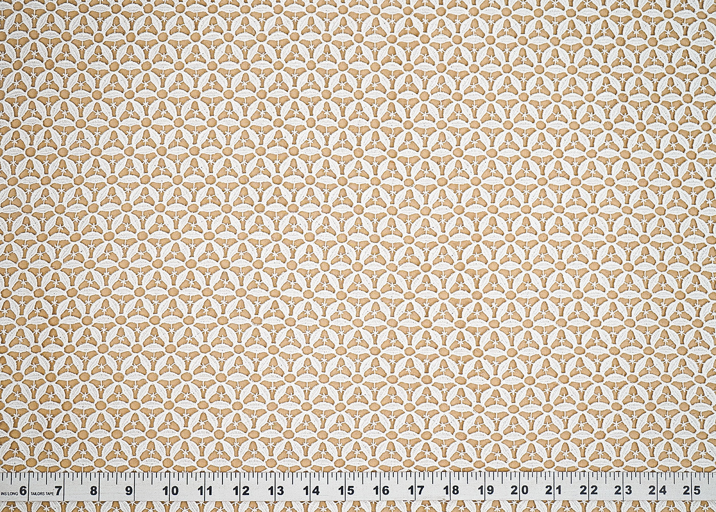 White Crochet Fabric With Abstract Pattern Of White Thread 19941