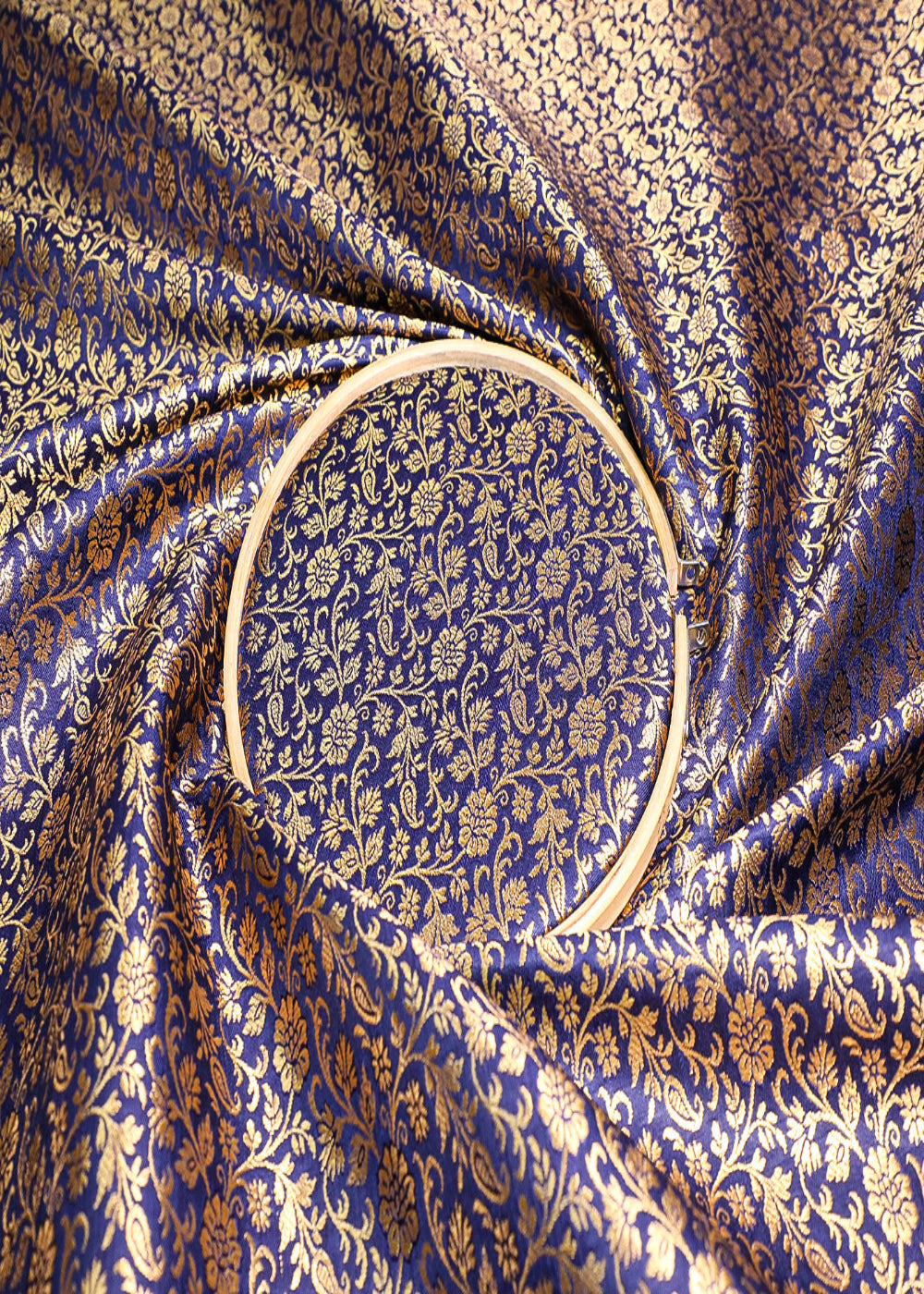 navy-blue-banarasi-brocade-fabric-with-all-over-golden-zari-handloom-19466-close-view