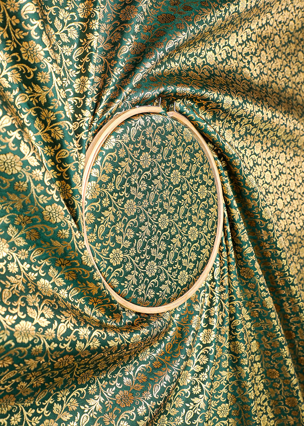 bottle-green-banarasi-brocade-fabric-with-all-over-golden-zari-handloom-19468-measuremet-view