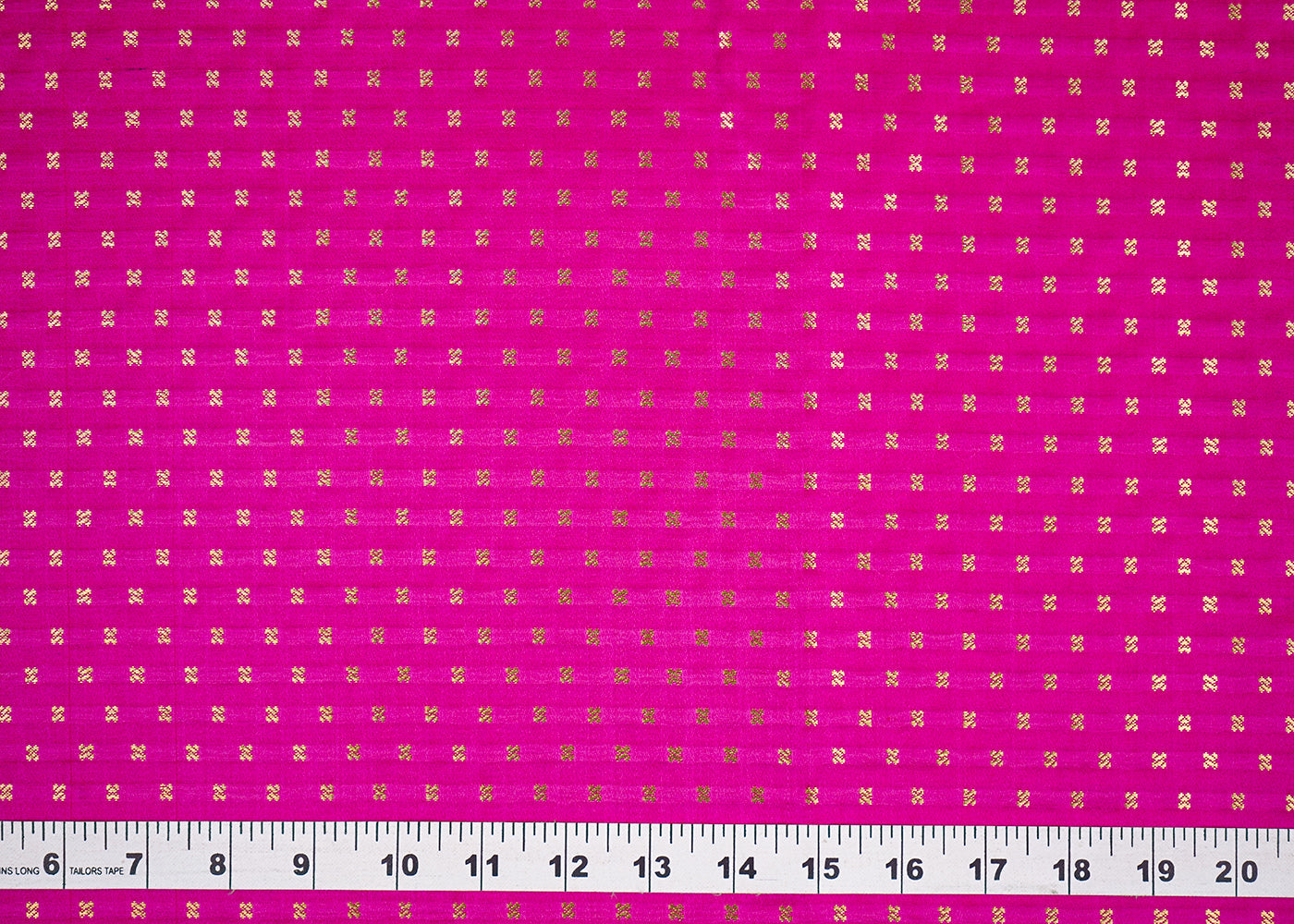 Pink Banarasi Brocade Fabric With All Over Golden Zari Handloom 19503