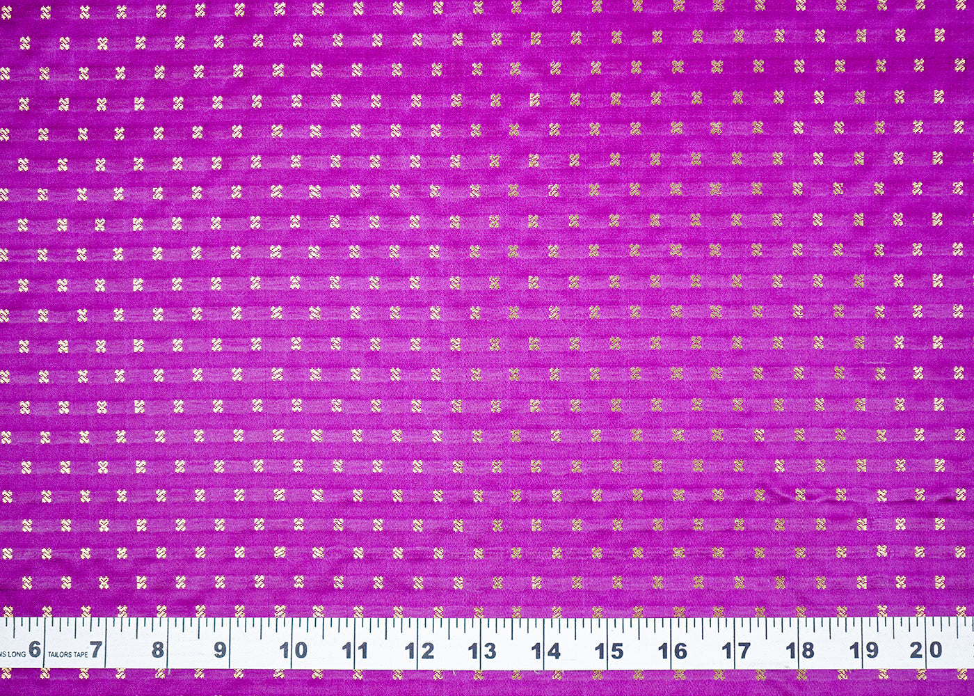 Purple Banarasi Brocade Fabric With All Over Golden Zari Handloom 19504