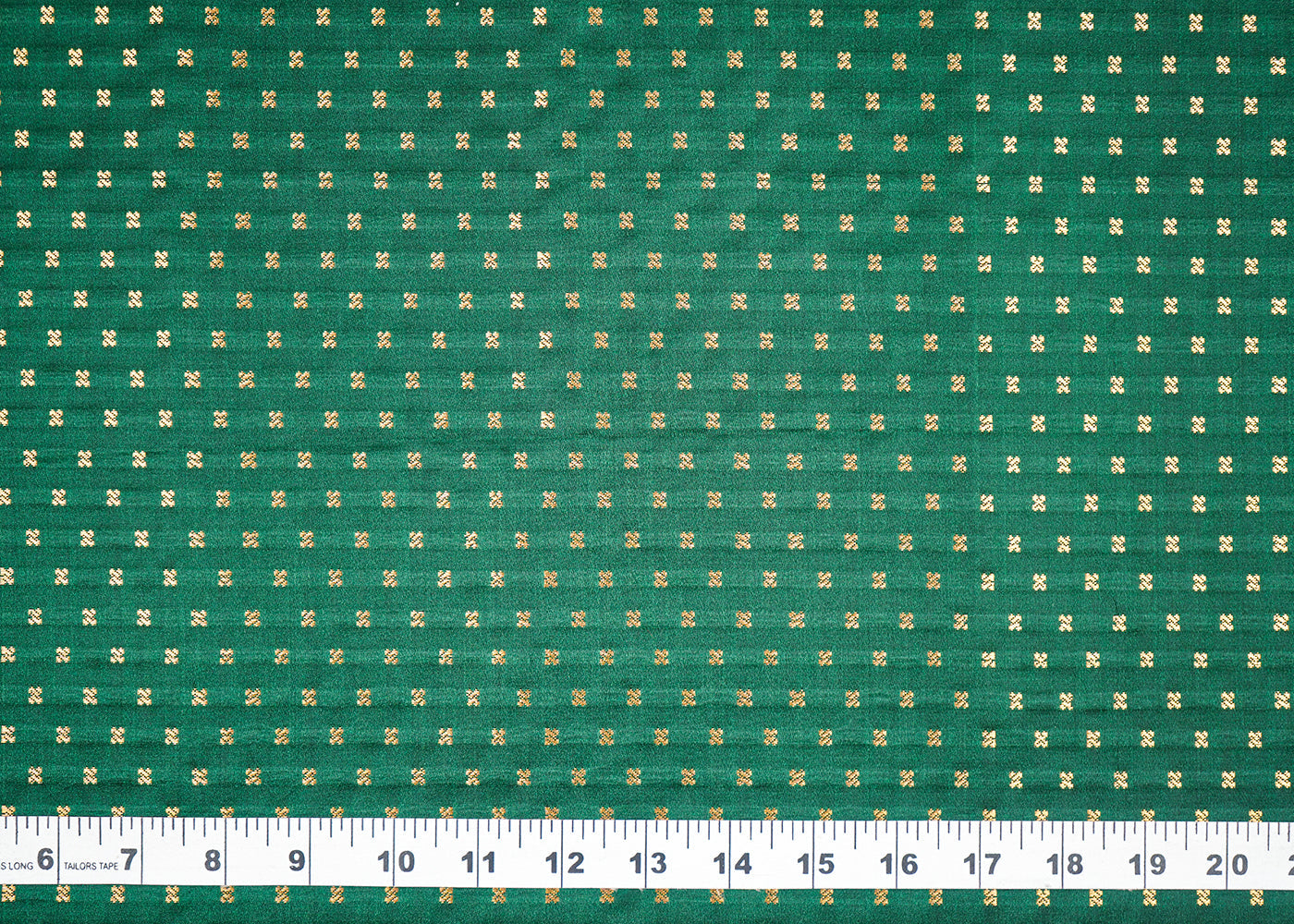 Bottle Green Banarasi Brocade Fabric With All Over Golden Zari Handloom 19505