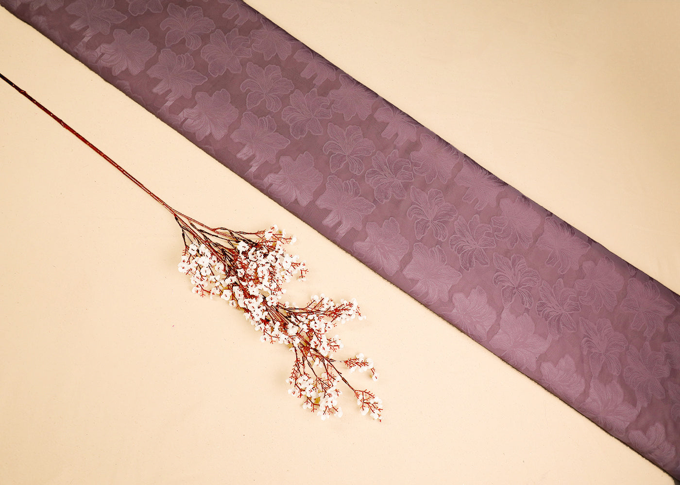 Onion Georgette Fabric With All Over Self Work 19516