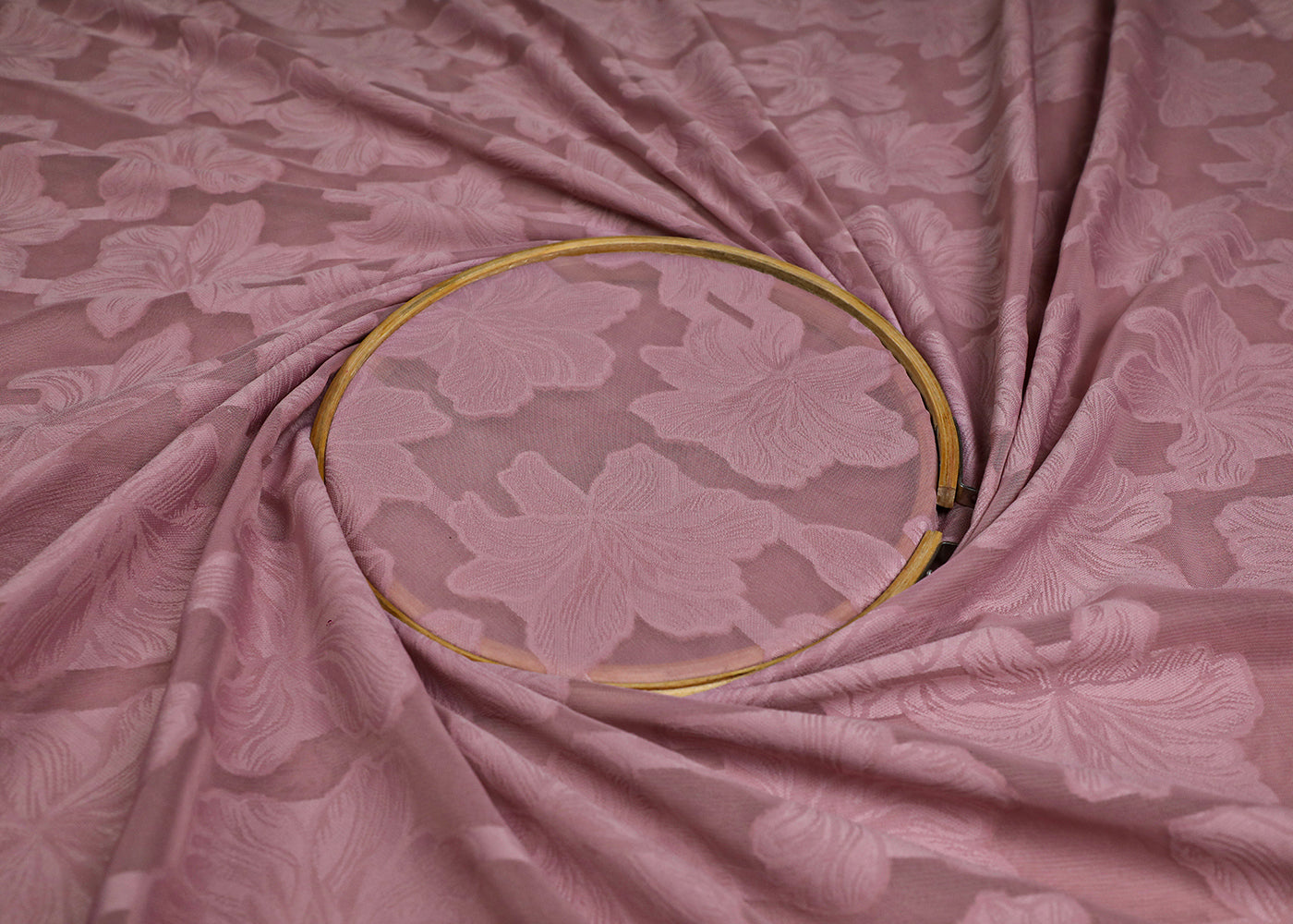 Onion Georgette Fabric With All Over Self Work 19516