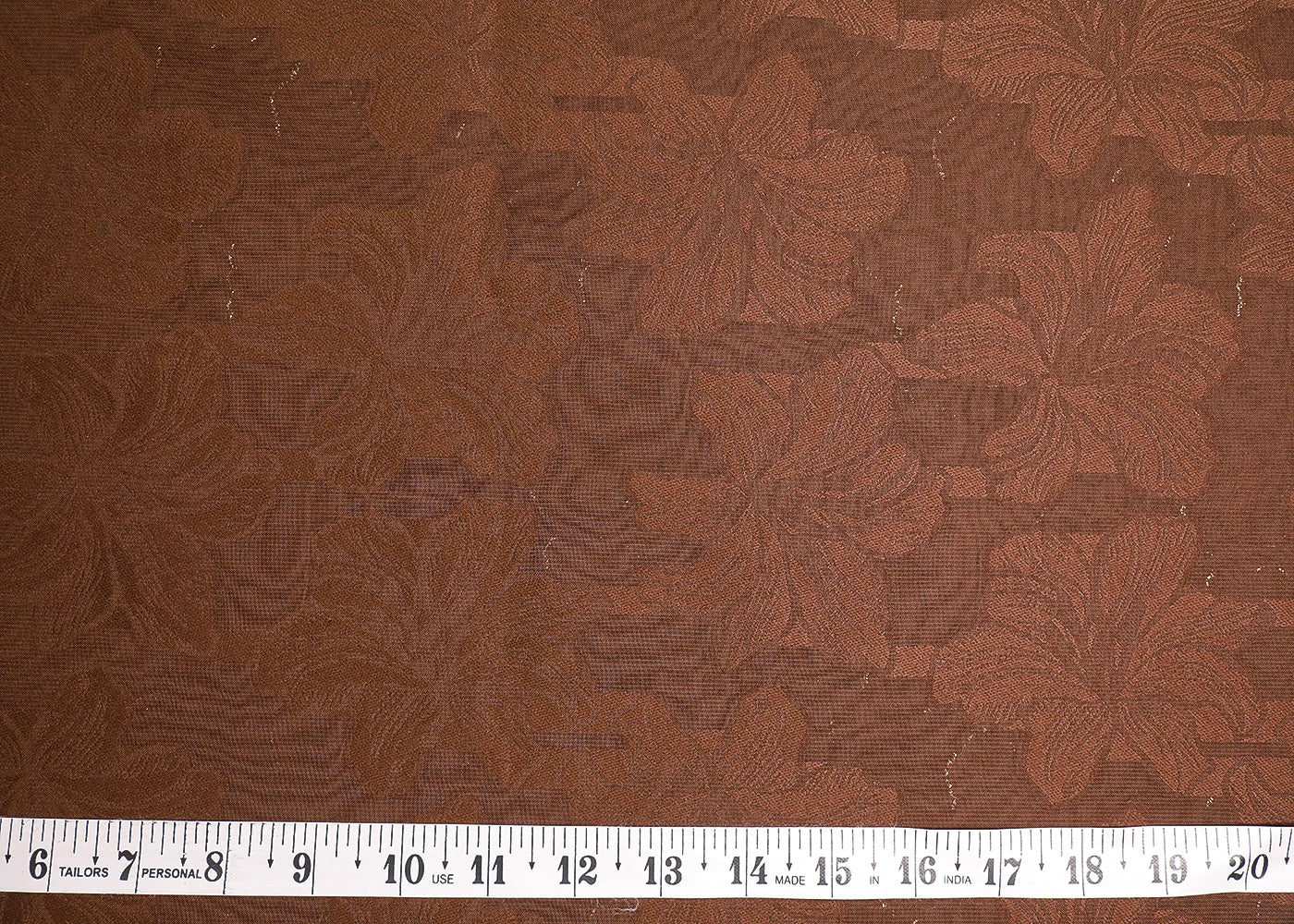 Brown Georgette Fabric With All Over Self Work 19517