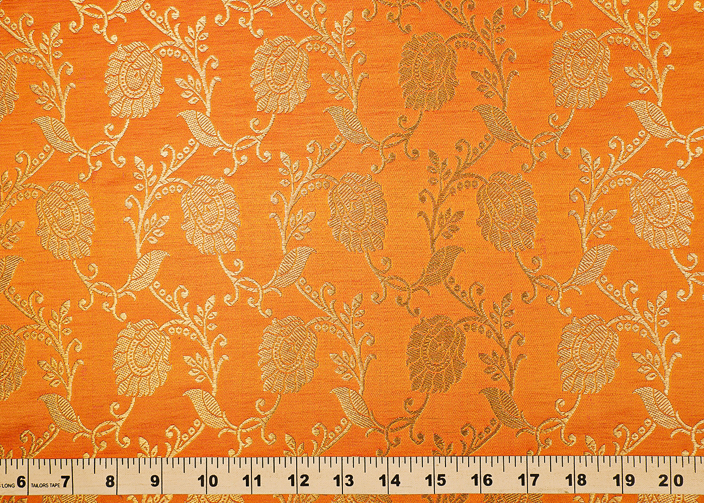 Mustard Banarasi Brocade Fabric with Allover Golden Zari Handloom 19626