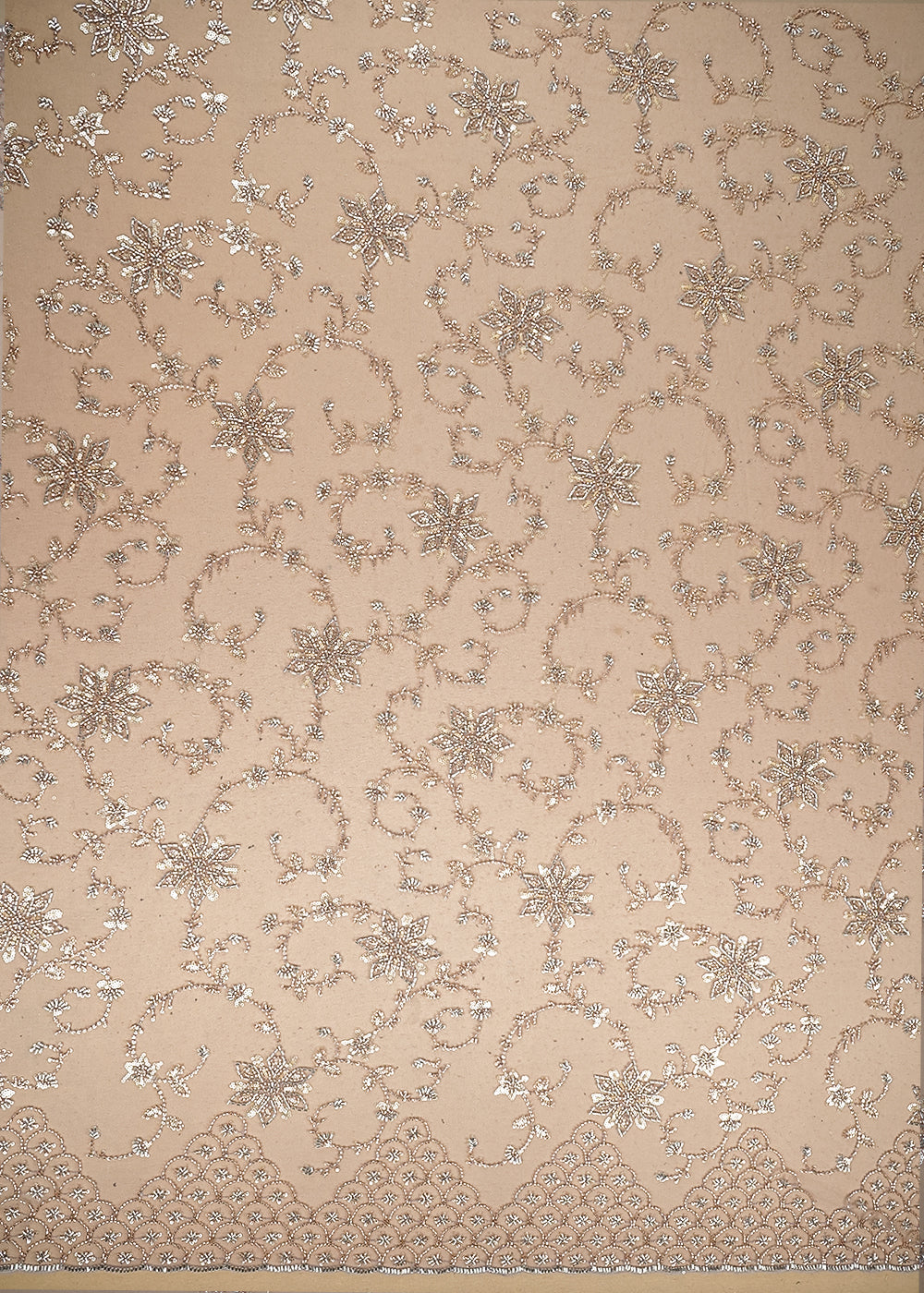 Lavender Imported Net Fabric with Allover Sequins, Katdana, Bead Work and One-Side Border 19745