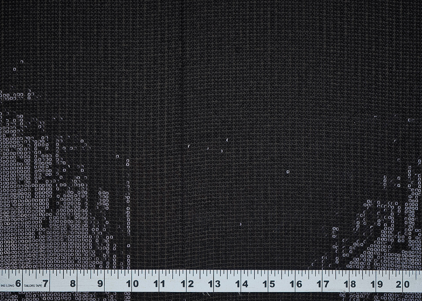 Black Georgette Fabric With All Over Sequins Work 19825