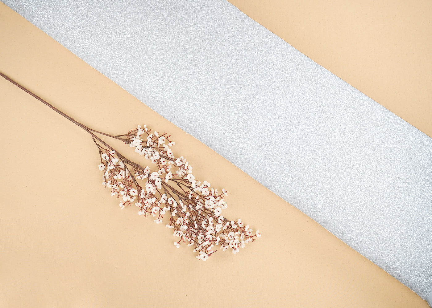 White Georgette Fabric With All Over Water Sequins Work 19826