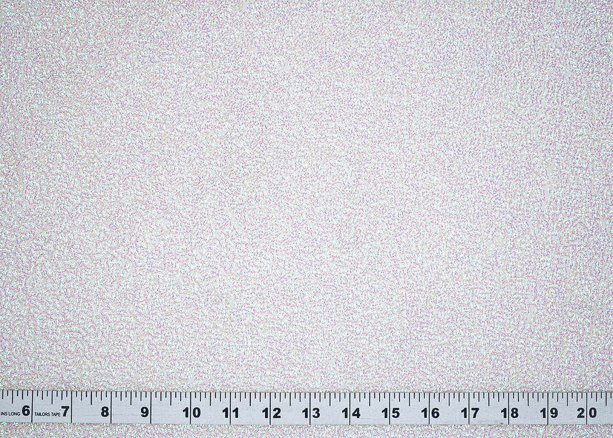 White Dyeable Georgette Fabric With All Over Rainbow Sequins Work 19827