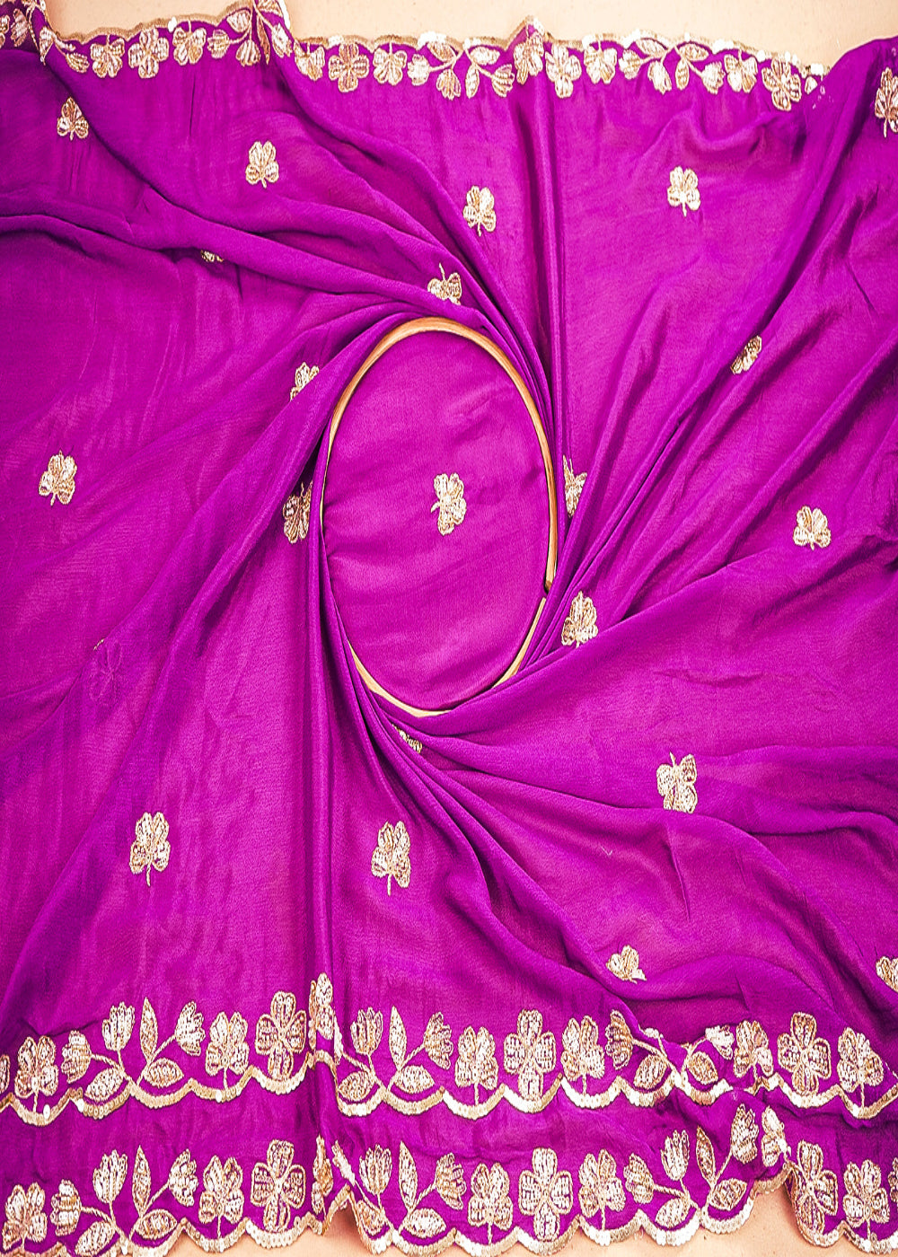 Purple-Chinon-Chiffon-Dupatta-Fabric-With-All-Over-Sequins,-Bead-And-Zari-With-Two-Side-Border-19959-close-view
