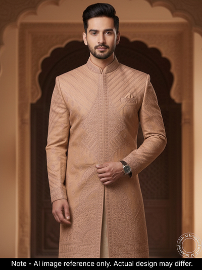 The Virasat – Unstitched Mouse Color Regal Menswear Fabric 12103