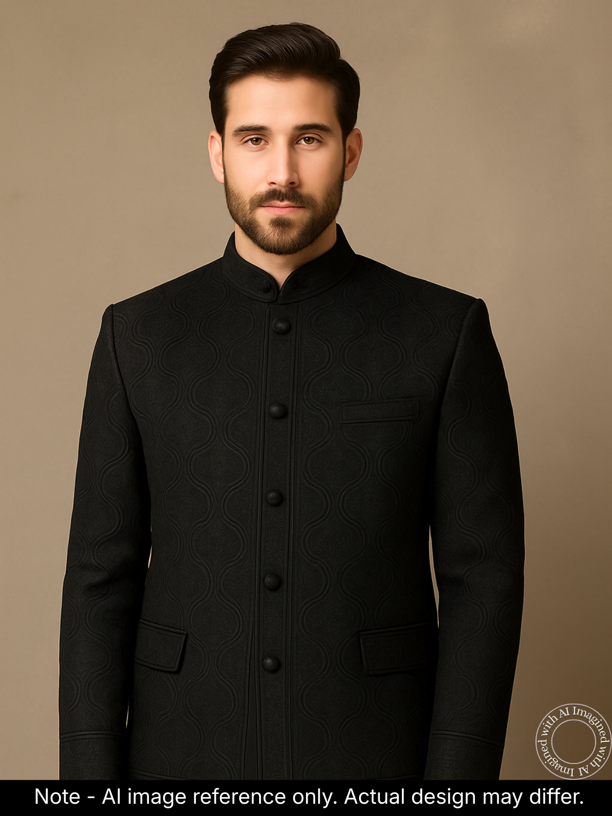 The Riwaayat – Unstitched Black Jodhpuri Jacket Fabric for Men 12105