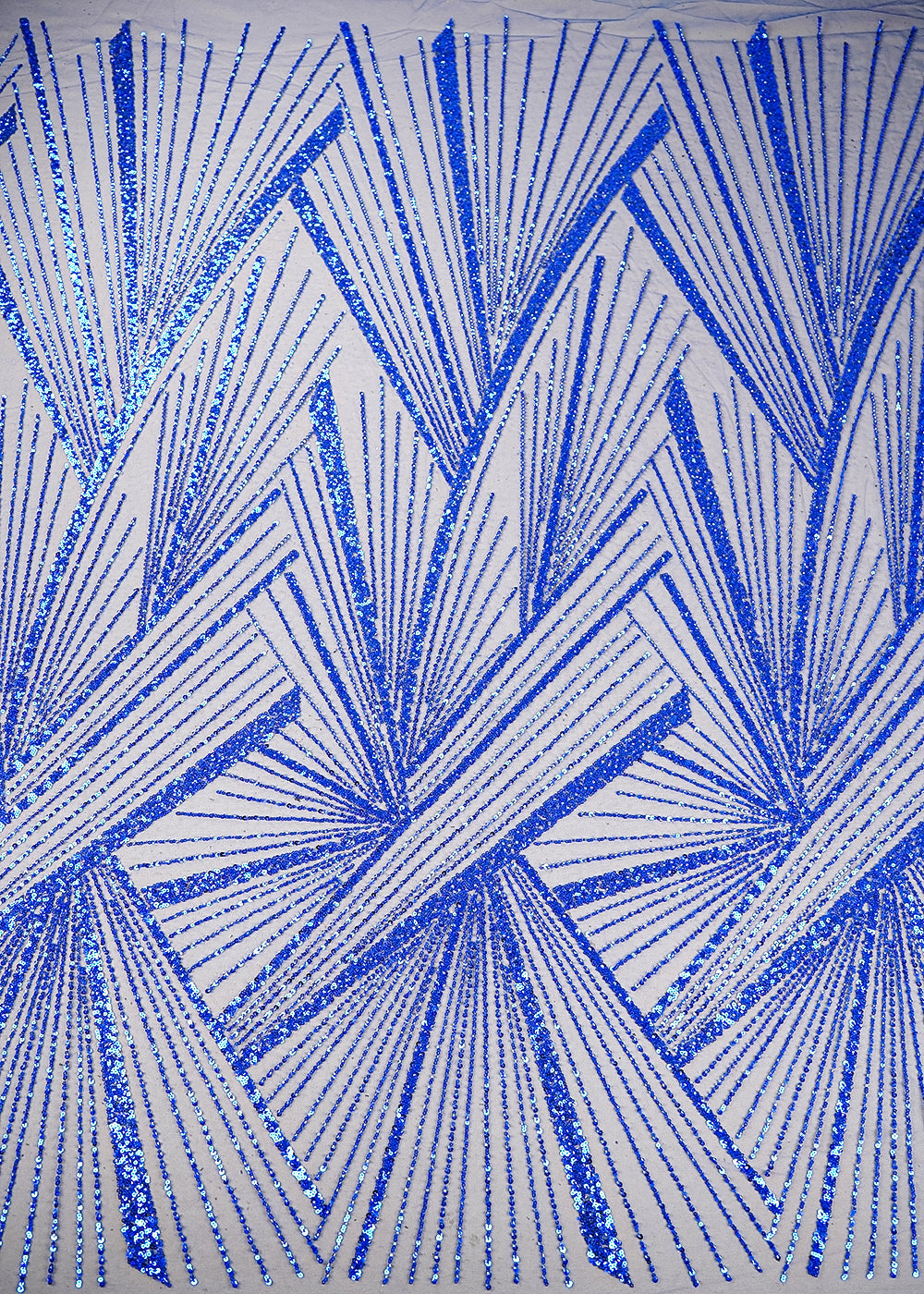 Royal Blue Imported Net Fabric With Allover Sequins & Bead Work 20008