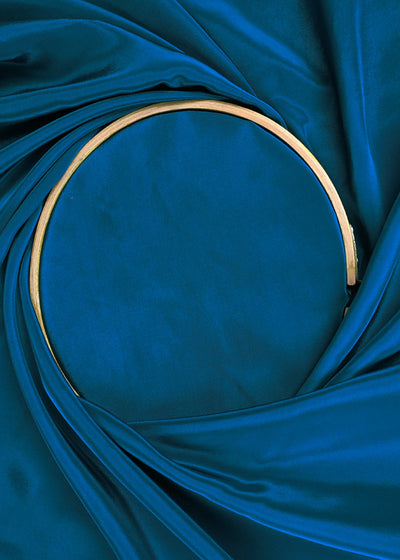 Peacock Blue Colored Crepe Fabric 20071(101)