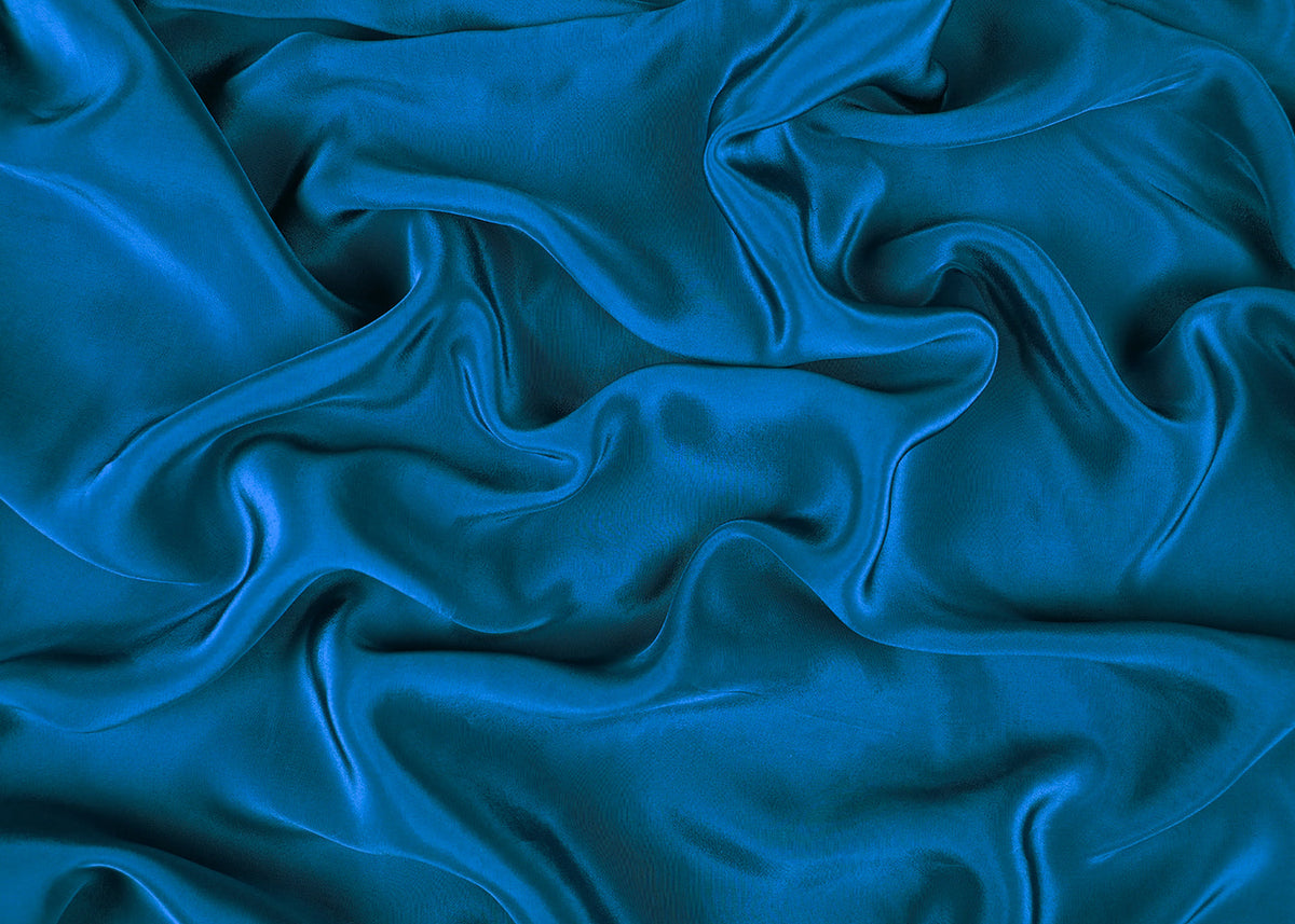 Peacock Blue Colored Crepe Fabric 20071(101)