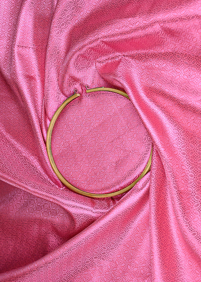 Pink Banarasi Brocade Fabric With All Over Pink Zari Handloom 20134
