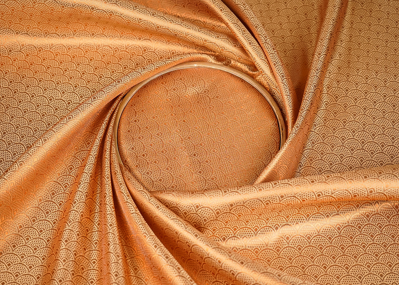 Cream-Banarasi-Brocade-Fabric-With-All-Over-Coper-Zari-Handloom-20139-close-view