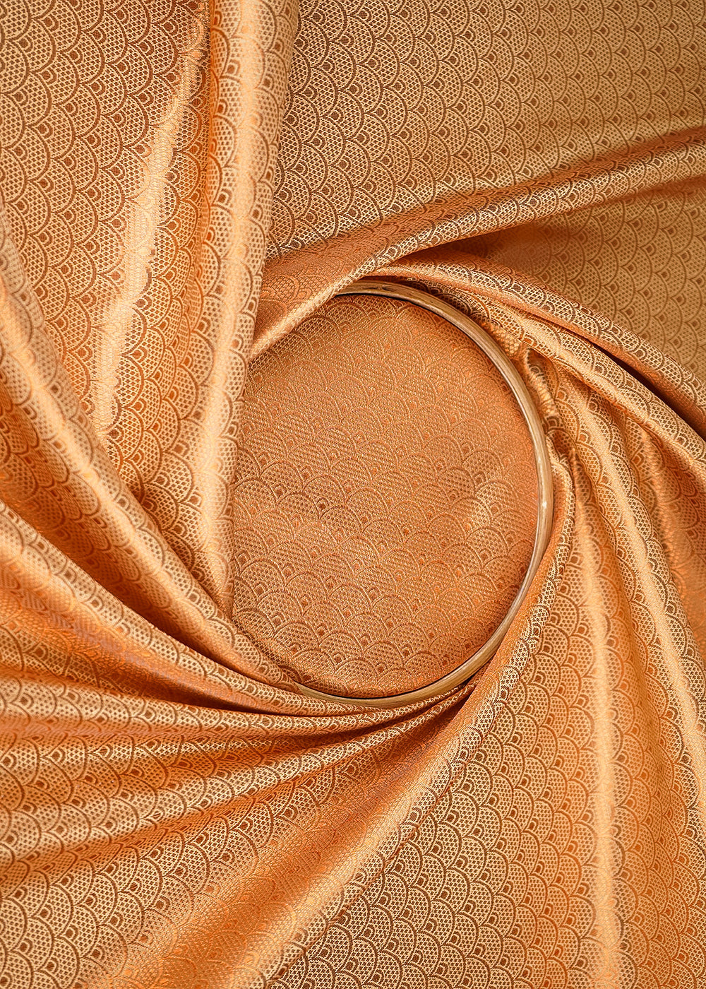 Cream-Banarasi-Brocade-Fabric-With-All-Over-Coper-Zari-Handloom-20139-close-view
