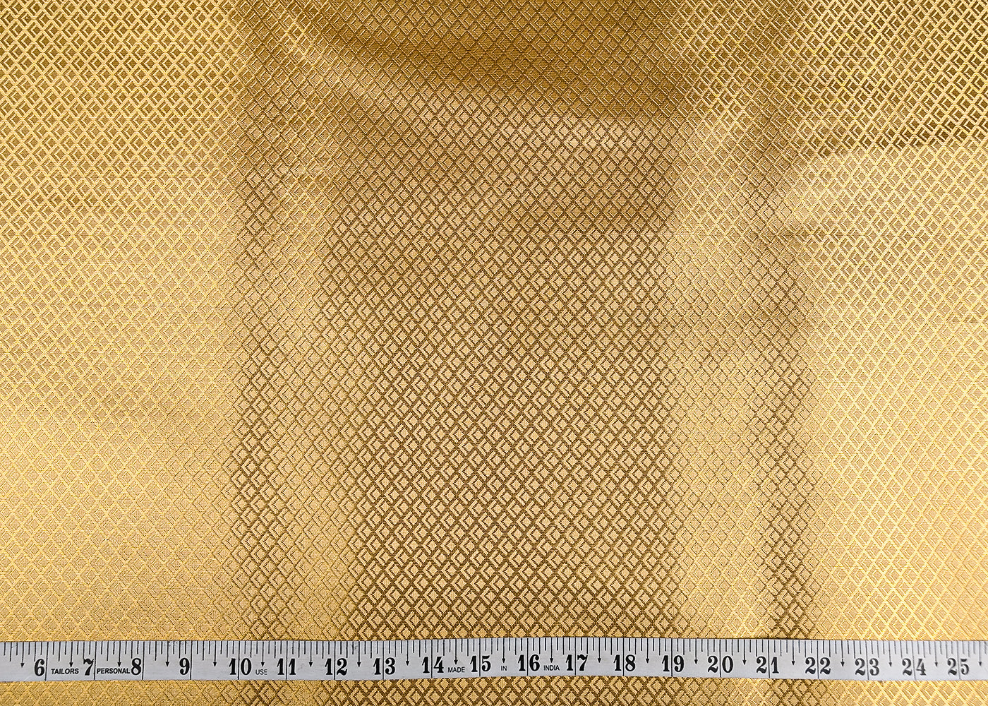 Golden Banarasi Brocade Fabric With All Over Golden Zari Handloom 20151