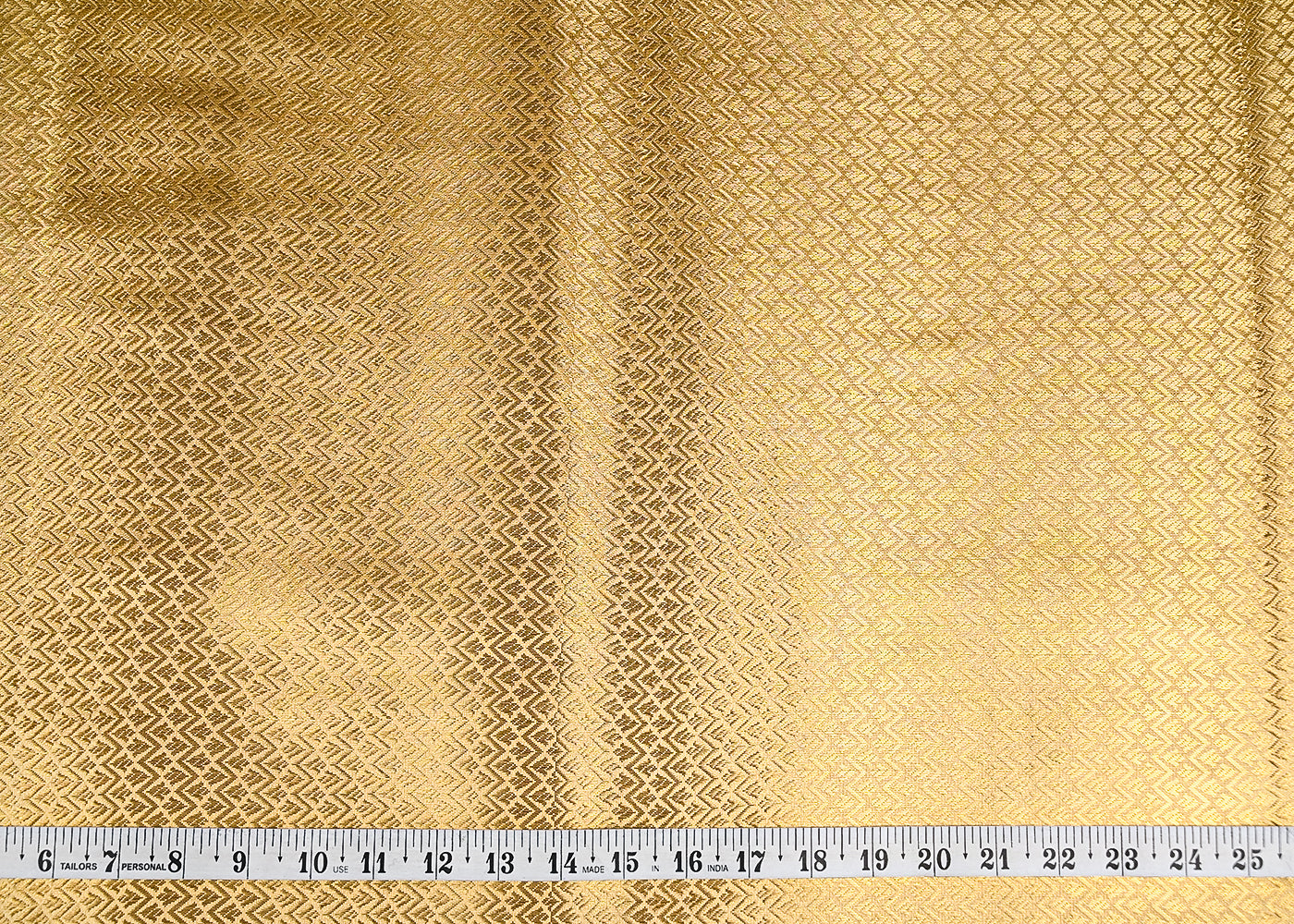 Golden Banarasi Brocade Fabric With All Over Golden Zari Handloom 20152