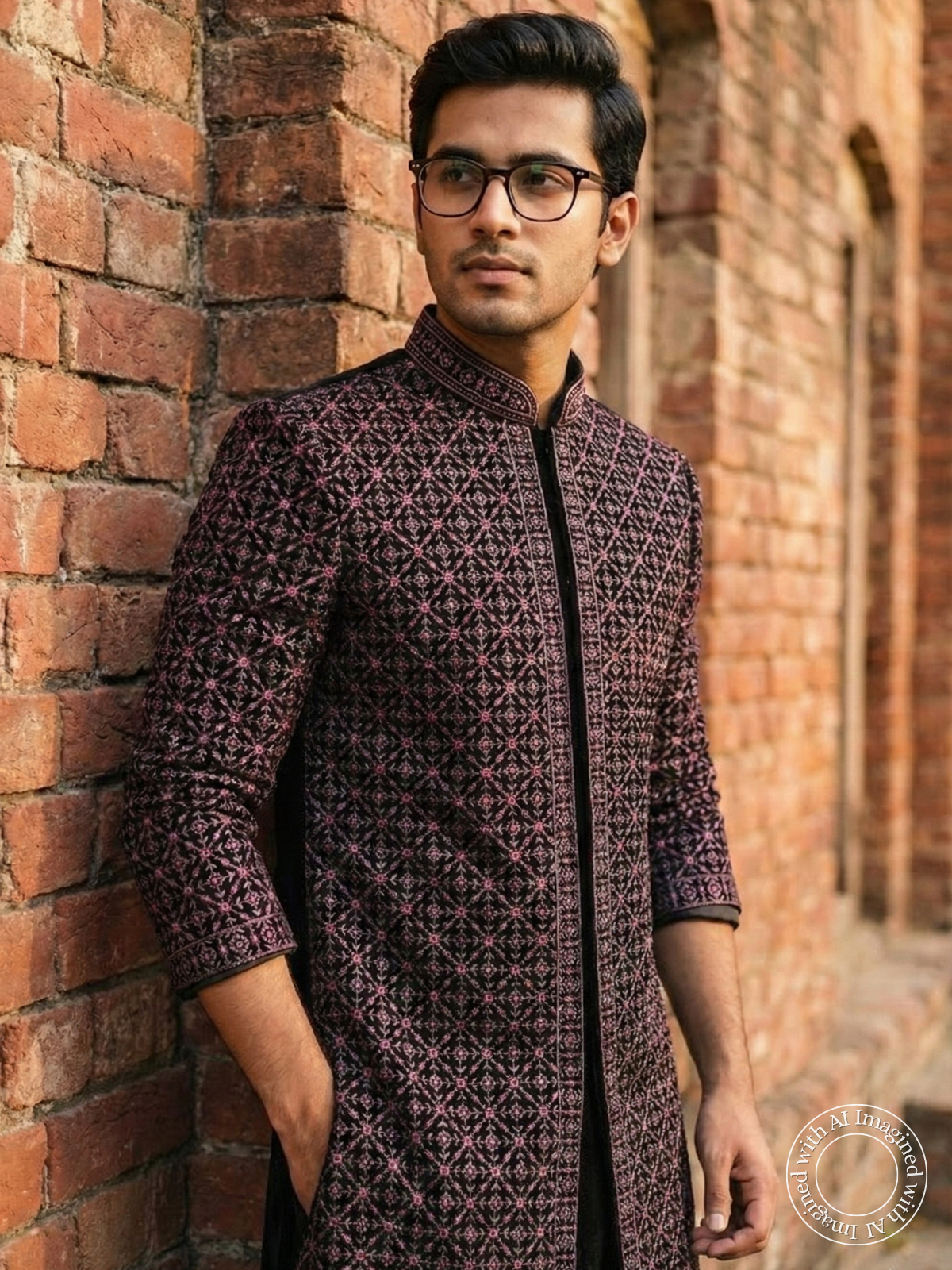 The Virasat – Unstitched Black Regal Menswear Fabric 20203