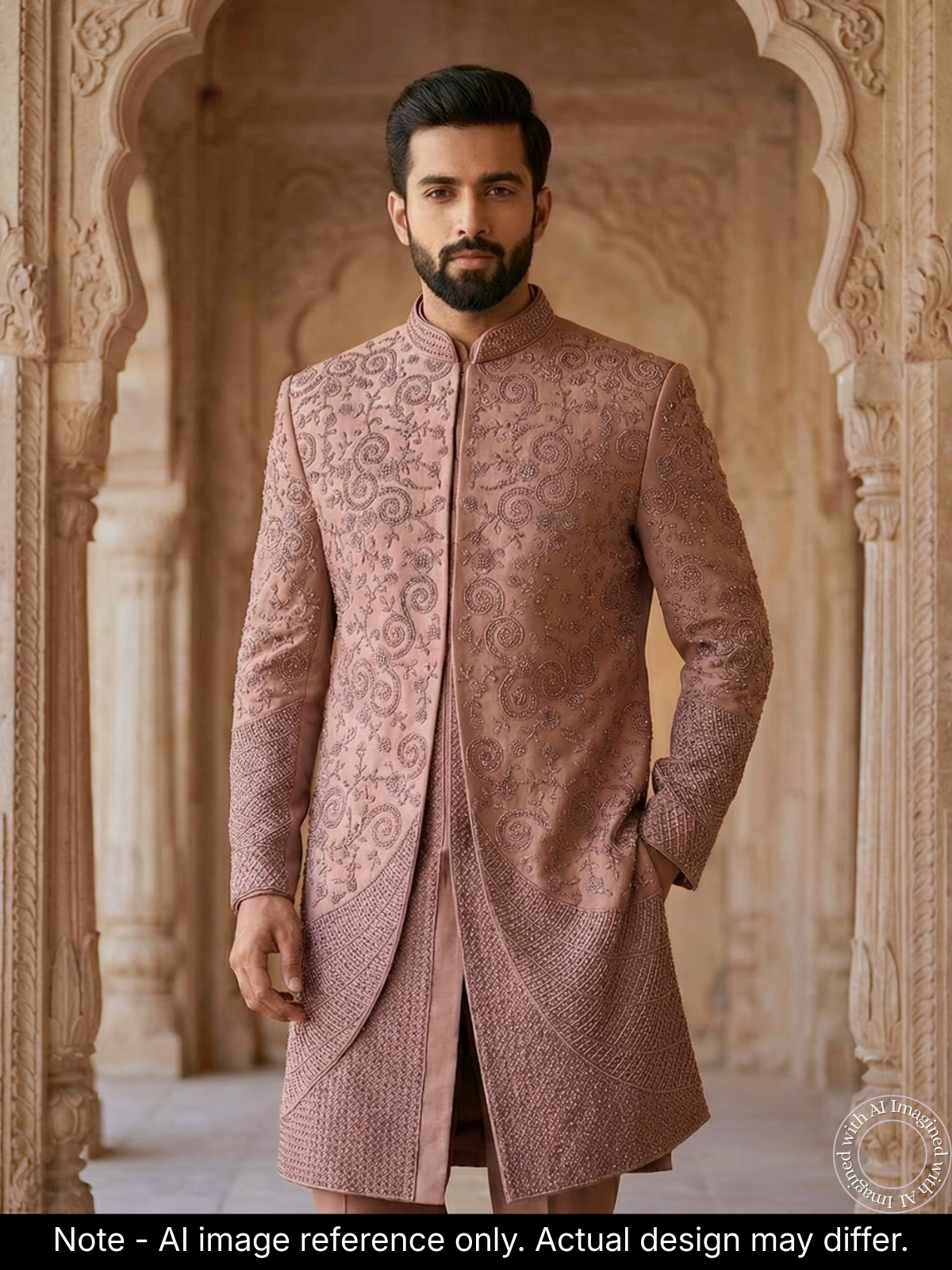 The Virasat – Unstitched Onion Regal Menswear Fabric 20206