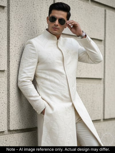 The Virasat – Unstitched White Regal Menswear Fabric 20209