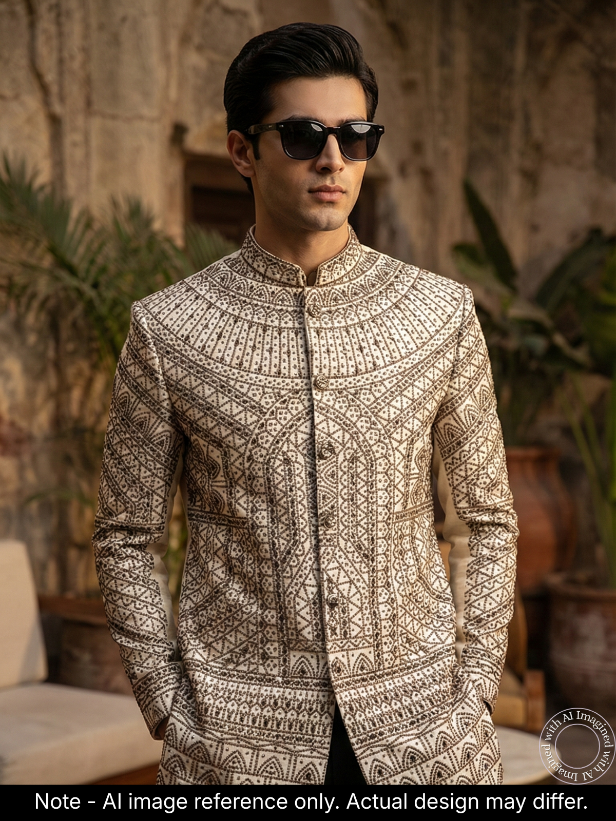 The Riwaayat - Unstitched White Jodhpuri Jacket Fabric for Men 20213