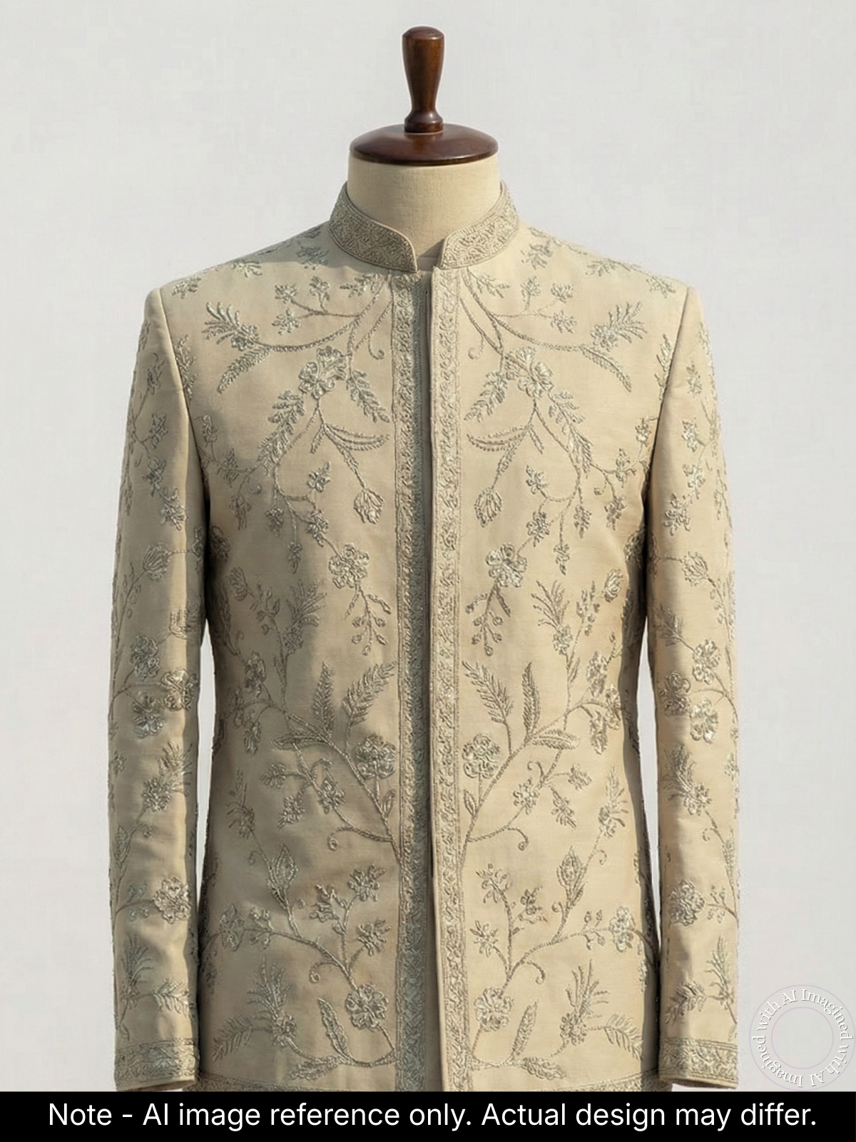The Riwaayat - Unstitched Cream Jodhpuri Jacket Fabric for Men 20215