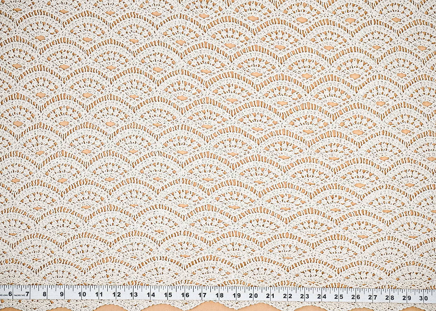 Off White Crochet Fabric With Abstract Pattern Of Thread 20217