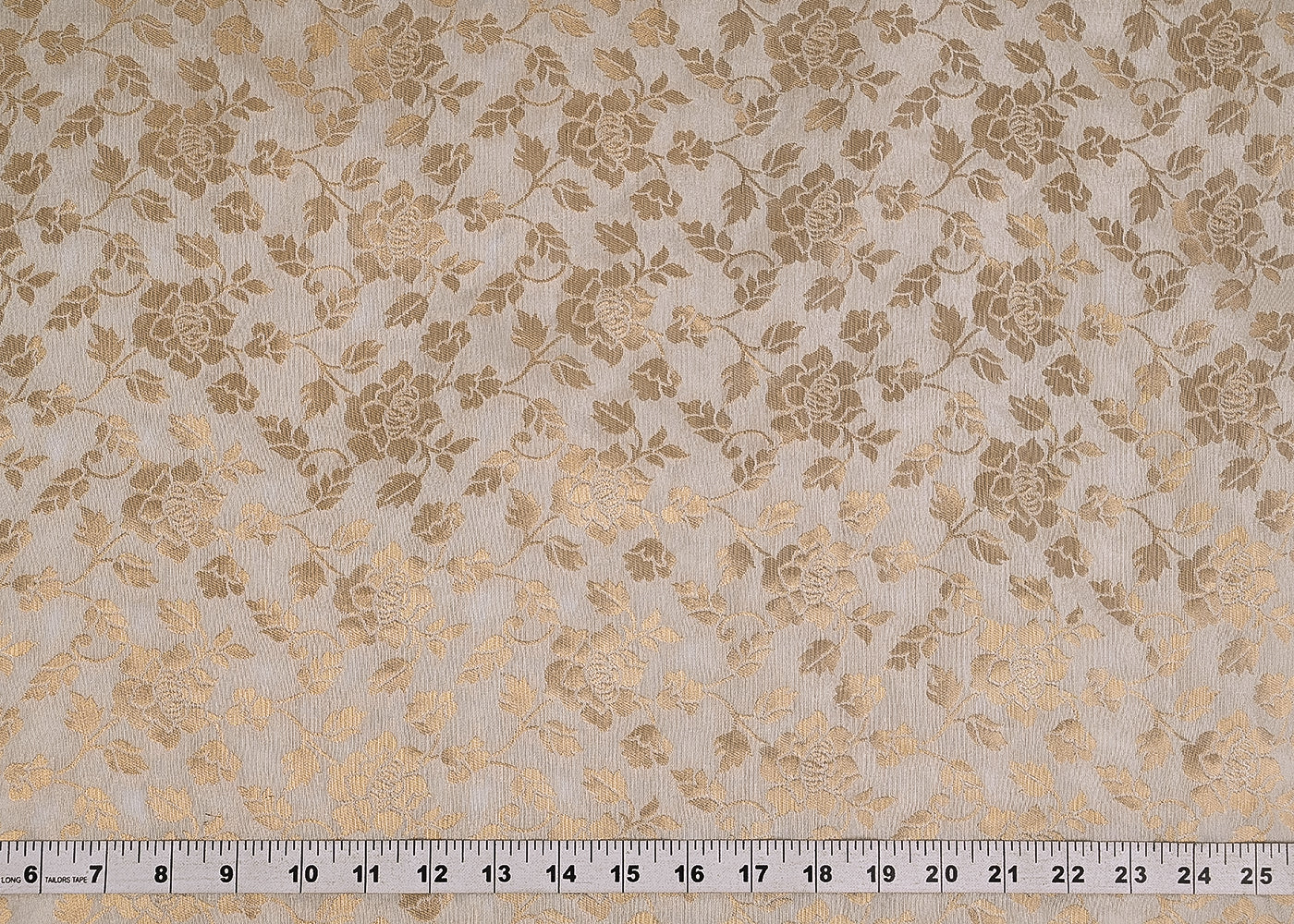 White Dyeable Silk Fabric With All Over Zari Handloom 20238
